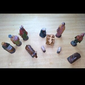 All wood Nativity scene